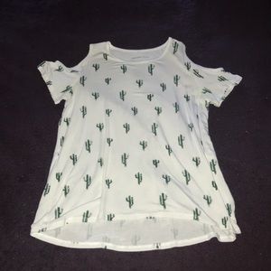 Girls White & Green Cactus T-Shirt Size XL Target